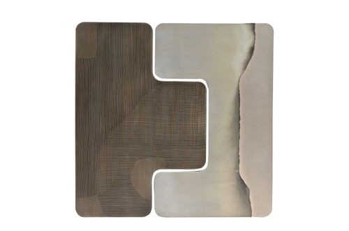 Casa Padrino Luxus Wanddekoration Silber 107,5 x 2,5 x H. 106,5 cm - Zweiteiliges Wandrelief Anchor aus Stahl mit ge�tztem Antik-Nickel und Silber Finish - Luxus Deko Accessoires