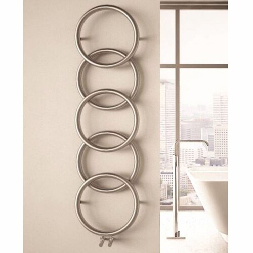 Casa Padrino Luxus Edelstahl Wandheizung Silber H. 147 cm - Luxus Wandheizk�rper