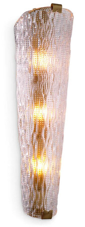 Casa Padrino Luxus Wandleuchte Antik Messing 20 x 14,5 x H. 62,5 cm - Wohnzimmer Wandlampe mit handgefertigtem Glas Lampenschirm - Luxus Leuchten - Luxus Interior - Luxus M�bel