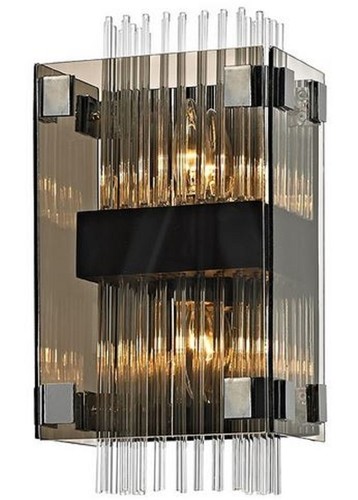Casa Padrino Luxus Wandleuchte Silber / Dunkelbronze 20,3 x 14 x H. 35,6 cm - Hotel & Restaurant Wandlampe