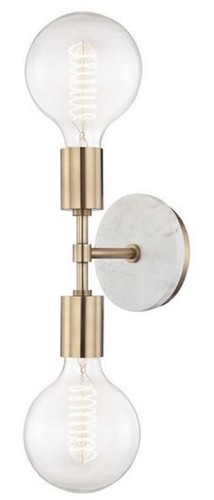 Casa Padrino Luxus Doppel Wandleuchte Antik Messingfarben / Wei� 12,7 x 16,5 x H. 50,8 cm - Hotel & Restaurant Wandlampe