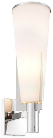 Casa Padrino Luxus Wandleuchte Silber / Wei� 13 x 19 x H. 40,5 cm - Elegante Metall Wandlampe mit Glas Lampenschirm - Luxus Leuchten