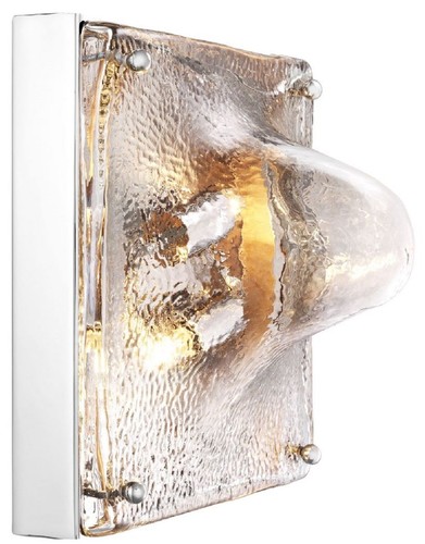 Casa Padrino Designer Wandleuchte Silber 26 x 19 x H. 26 cm - Designer Lampe mit handgefertigtem Glas