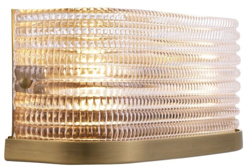 Casa Padrino Luxus Wandleuchte Antik Messingfarben 29,5 x 11,5 x H. 12,5 cm - Wohnzimmerlampe mit Glas Lampenschirm