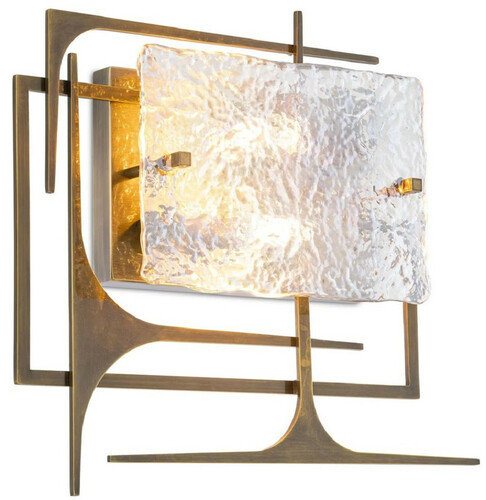 Casa Padrino Designer Wandleuchte Antik Messingfarben 39 x 9 x H. 35 cm - Wohnzimmer Wandleuchte - Hotel Wandleuchte - Luxus Kollektion