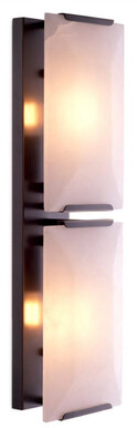 Casa Padrino Luxus Wandleuchte Bronze / Alabaster 16 x 13 x H. 51,5 cm - Wandlampe mit Alabaster Lampenschirmen - Luxus Leuchten - Luxus Qualit�t