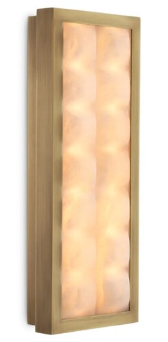 Casa Padrino Luxus Wandleuchte Antik Messing / Alabaster H. 38 cm, B. 15 cm, T. 6 cm