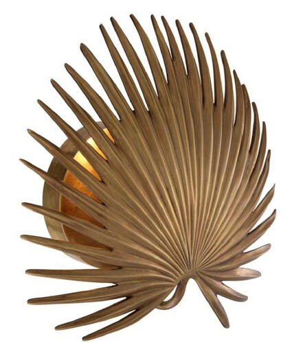 Casa Padrino Designer Wandleuchte Vintage Messingfarben 34 x 14,5 x H. 32 cm - Hotel & Restaurant Wandlampe