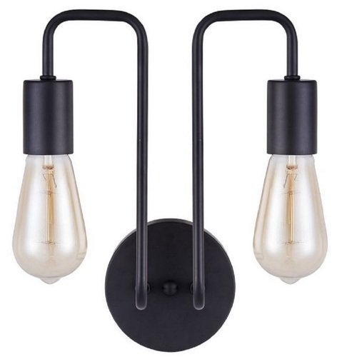 Casa Padrino Designer Wandleuchte Schwarz 25 x 17 x H. 30,5 cm - Moderne Leuchte mit beschichtetem Metallrahmen und ungew�hnlicher Loft Style Optik