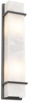 Casa Padrino Luxus Wandleuchte Bronze / Alabaster 13 x 9 x H. 60 cm - Elegante Wandlampe mit Alabaster Lampenschirm - Luxus Leuchten
