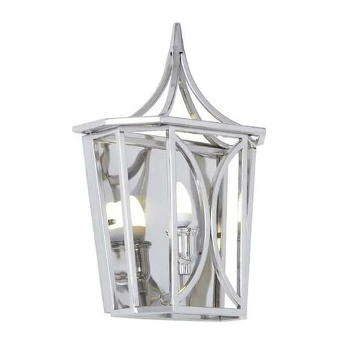 Casa Padrino Luxus Wandleuchte Silber 37 x 18 x H. 58 cm - Laternen Wandleuchte mit Klarglas