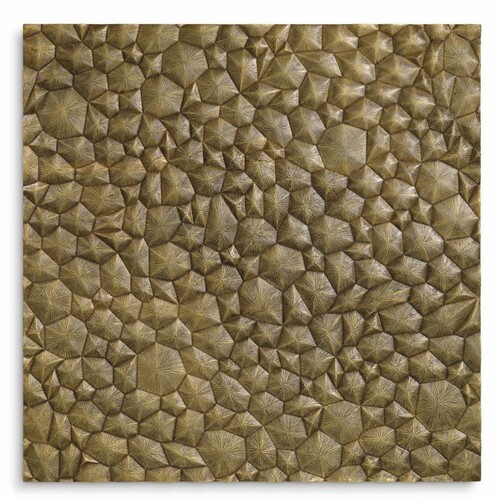 Casa Padrino Luxus Wandrelief Vintage Messing 120 cm - Quadratisches Wandbild mit 3D Effekt - Luxus Wanddeko