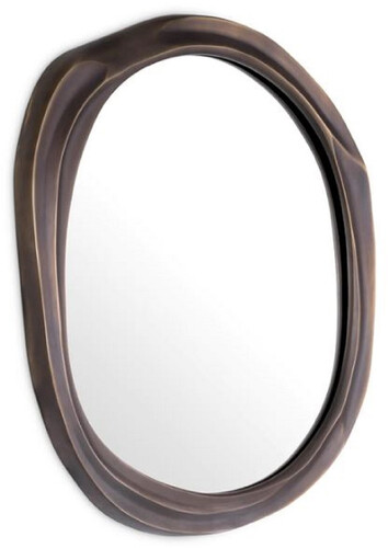 Casa Padrino Luxus Wandspiegel Bronze 76,5 x 3,5 x H. 81 cm - Aluminium Wohnzimmer Spiegel - Schlafzimmer Spiegel - Garderoben Spiegel - Luxus M�bel - Luxus Interior