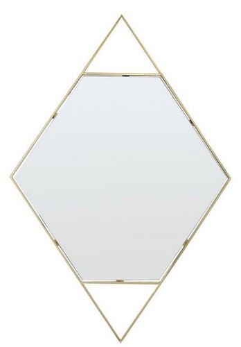 Casa Padrino Designer Wandspiegel Gold 81 x H. 119 cm - Edelstahl Spiegel in Form eines Diamanten - Designerm�bel