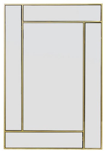 Casa Padrino Luxus Edelstahl Spiegel / Wandspiegel Gold 60 x H. 90 cm - Luxus Kollektion