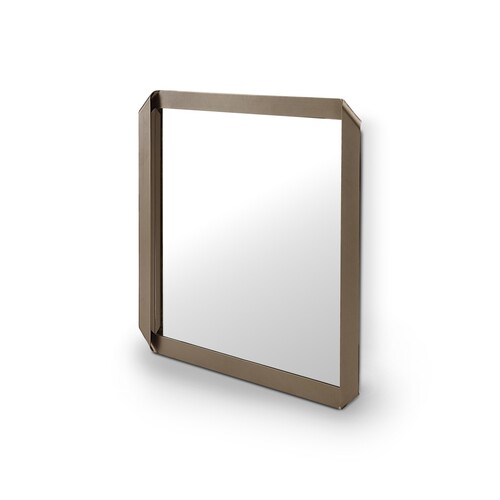 Casa Padrino Luxus Wandspiegel Messing 100 x 100 x H. 6.8 cm - Wandspiegel mit Spiegelglas - Moderne Wohnzimmer M�bel - Luxus Qualit�t