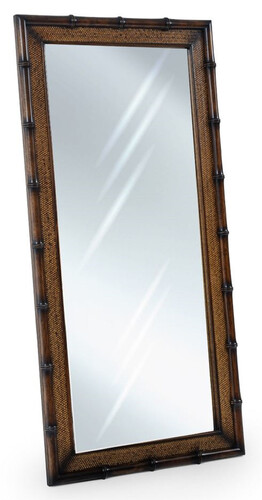 Casa Padrino Luxus Vintage Stil Wandspiegel Braun / Naturfarben 74 x 8 x H. 184 cm - Rechteckiger Massivholz Spiegel - Vintage Stil M�bel - Luxus M�bel