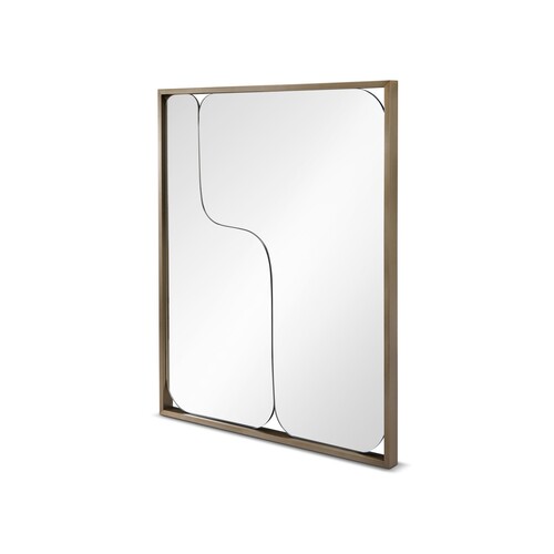 Casa Padrino Luxus Wandspiegel Schwarz / Bronze 100 x 120 x H. 5 cm - Wandspiegel mit Edelstahl - Moderne Wohnzimmer M�bel - Luxus Qualit�t
