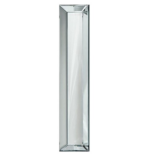 Casa Padrino Luxus Wandspiegel Silber 15 x 5 x H. 130 cm - Schmale Spiegelleiste mit Facettenschliff