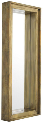 Casa Padrino Luxus Wandspiegel Vintage Messingfarben 80 x 20 x H. 200 cm - Wohnzimmer Spiegel - Schlafzimmer Spiegel - Garderoben Spiegel - Luxus M�bel