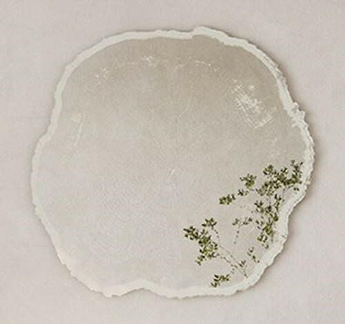 Casa Padrino Luxus Wandspiegel im Baumscheiben Design Wei� / Beige 80 x 2,5 x H. 78 cm - Wohnzimmer Spiegel - Schlafzimmer Spiegel - Garderoben Spiegel - Luxus M�bel - Luxus Interior