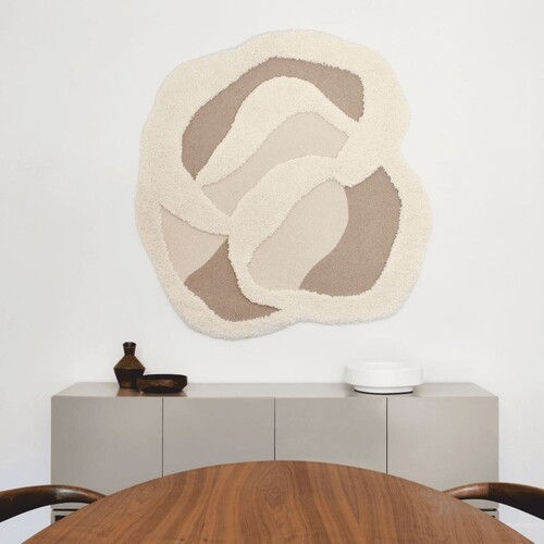 Casa Padrino Luxus Wandteppich Beige / Taupe 150 cm - Wanddeko Accessoires