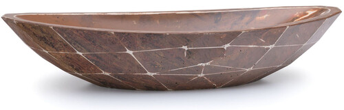 Casa Padrino Luxus Waschbecken Schale Braun / Wei� 60,9 x 29,7 x H. 11,9 cm - Handgefertigtes Beton Waschbecken - Badezimmer Accessoires - Luxus Badezimmer Zubeh�r