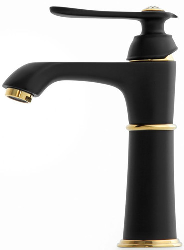 Casa Padrino Luxus Waschtischarmatur H. 21,5 cm - Verschiedene Farben - Einhebelmischer mit Kristallglas - Luxus Badezimmer Accessoires