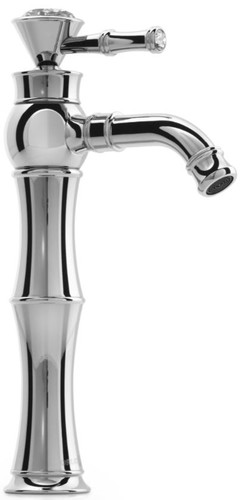 Casa Padrino Luxus Jugendstil Waschtischarmatur mit Kristallglas H. 32,3 cm - Verschiedene Farben - Neoklassische Badezimmer Accessoires - Luxus Bad Zubeh�r