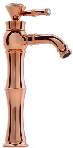 Casa Padrino Luxus Jugendstil Waschtischarmatur mit Kristallglas H. 32,3 cm - Verschiedene Farben - Neoklassische Badezimmer Accessoires - Luxus Bad Zubeh�r 