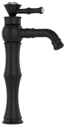 Casa Padrino Luxus Jugendstil Waschtischarmatur mit Kristallglas H. 32,3 cm - Verschiedene Farben - Neoklassische Badezimmer Accessoires - Luxus Bad Zubeh�r 