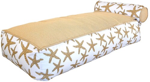 Casa Padrino Luxus Wasserliege mit Kopfst�tze Wei� / Beige 180 cm