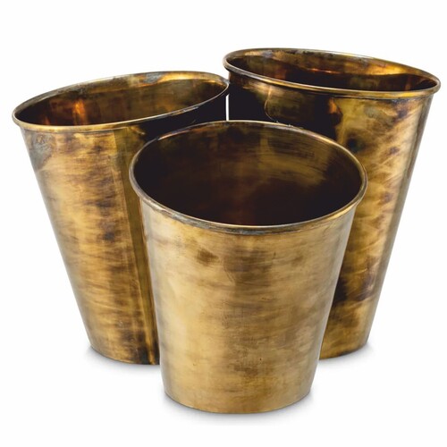 Casa Padrino Luxus 3er Weink�hler Vintage Messing - Champagnerk�hler - Hotel Accessoires