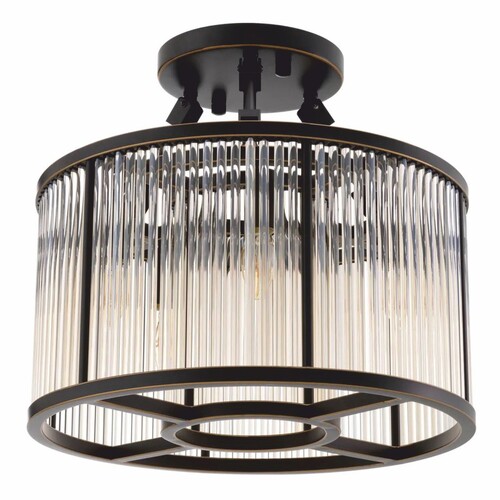 Casa Padrino Luxus Wohnzimmer Deckenleuchte Bronze  45 cm - Luxus Leuchten