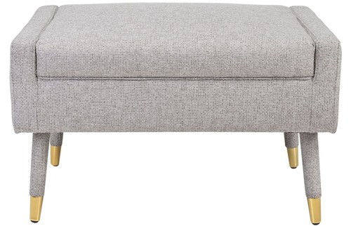 Casa Padrino Luxus Fu�hocker Grau / Gold 76 x 62 x H. 46 cm - Wohnzimmer Hocker im Neoklassichen Stil - Designer Wohnzimmerm�bel