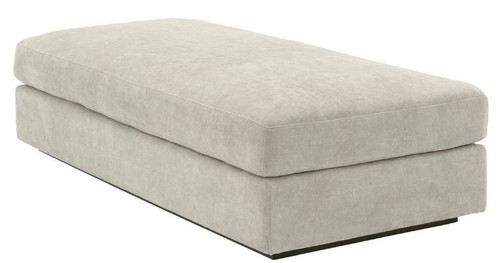 Casa Padrino Luxus Wohnzimmer Fu�hocker Sandfarben / Schwarz 178 x 83 x H. 40 cm - Luxus Qualit�t