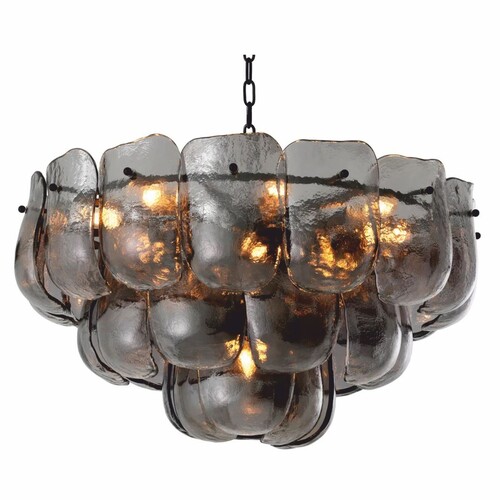 Casa Padrino Luxus Wohnzimmer & Hotel Kronleuchter Grau / Bronze  75 cm - Luxus M�bel