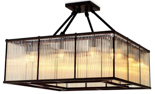 Casa Padrino Luxus Wohnzimmer Deckenleuchte Bronze 80 cm