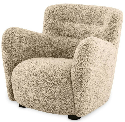 Casa Padrino Luxus Sessel Sandfarben / Schwarz 87 x 86 x H. 80 cm - Wohnzimmer Sessel - Hotel Sessel - Wohnzimmer M�bel - Luxus M�bel - Wohnzimmer Einrichtung - Luxus Einrichtung - M�bel Luxus