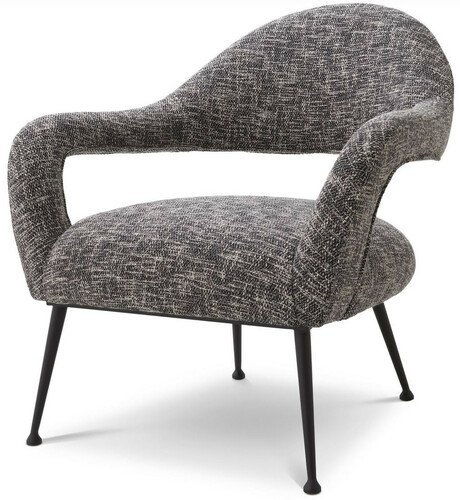 Casa Padrino Designer Sessel Schwarz / Schwarz 80 x 76 x H. 85 cm - Wohnzimmer Sessel - Designer M�bel - Luxus Qualit�t