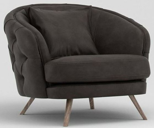 Casa Padrino Luxus Chesterfield Wohnzimmer Sessel Grau / Braun 93 x 90 x H. 75 cm - Wohnzimmer M�bel