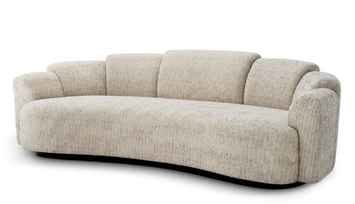 Casa Padrino Luxus Sofa Beige / Schwarz 232 cm - Hotel & Wohnzimmer M�bel