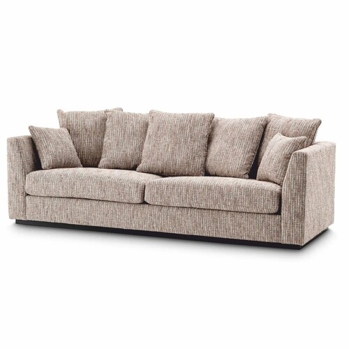 Casa Padrino Luxus Wohnzimmer Sofa Beige / Schwarz 255 cm - Wohnzimmer & Hotel M�bel