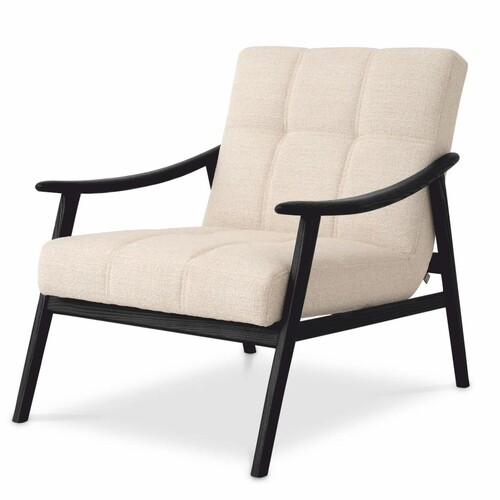 Casa Padrino Luxus Wohnzimmer & Hotel Sessel Beige / Schwarz 75,5 cm - Luxus M�bel