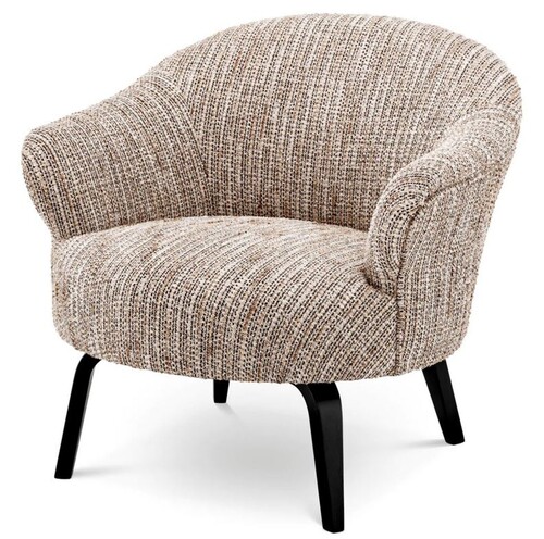 Casa Padrino Luxus Wohnzimmer & Hotel Sessel Beige / Schwarz H. 68,5 cm - Luxus M�bel