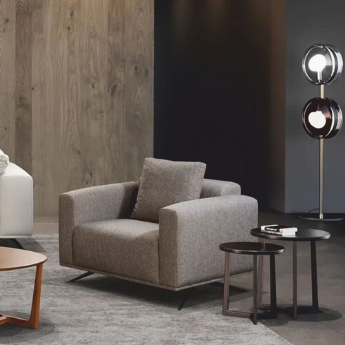 Casa Padrino Luxus Wohnzimmer & Hotel Sessel Grau / Schwarz 84 cm - Luxus M�bel