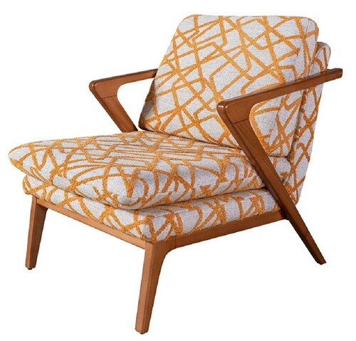 Casa Padrino Luxus Wohnzimmer & Hotel Sessel Grau / Orange / Braun - Wohnzimmer & Hotel M�bel