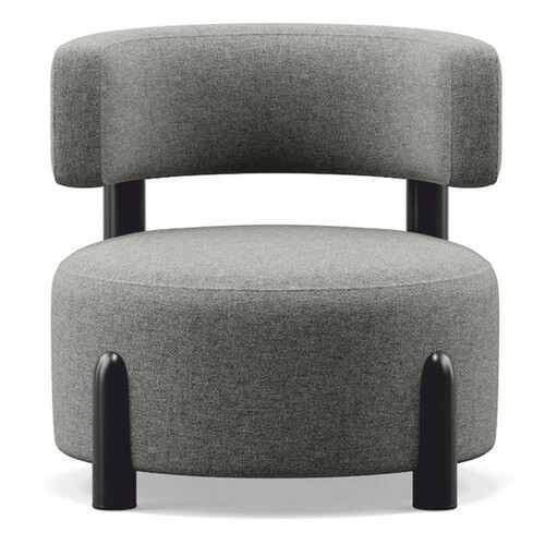 Casa Padrino Luxus Wohnzimmer & Hotel Sessel Grau / Schwarz 90 cm - Luxus M�bel