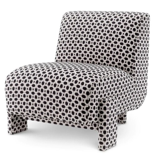 Casa Padrino Luxus Sessel mit Muster Schwarz / Wei� - Wohnzimmer & Hotel Einrichtung