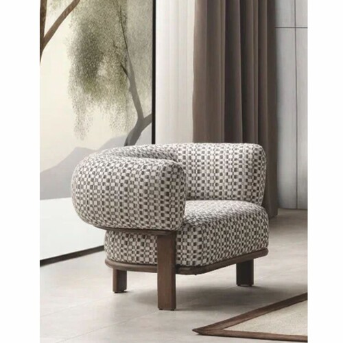 Casa Padrino Luxus Wohnzimmer & Hotel Sessel Hellgrau / Wei� / Dunkelbraun - Luxus M�bel